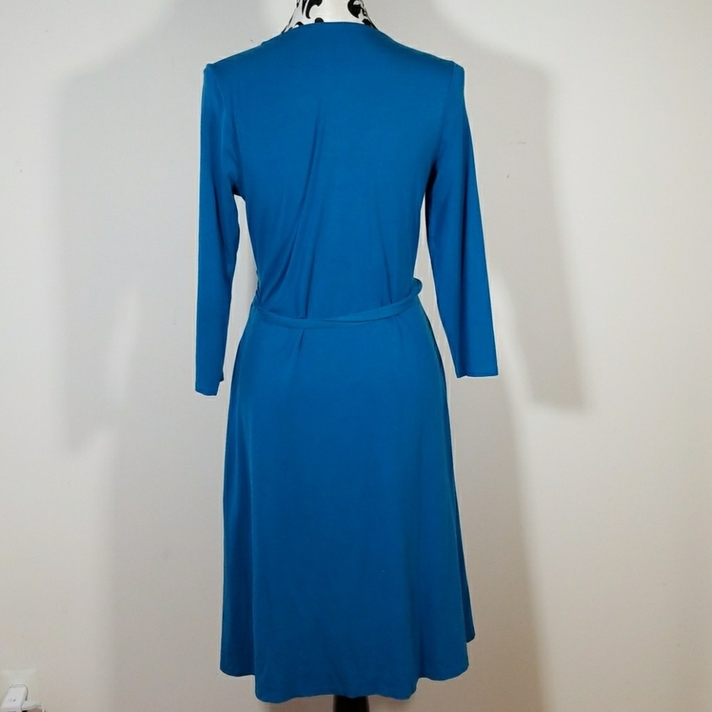 Talbot faux Wrap blue longsleeve Shirtdress - Picture 7 of 9